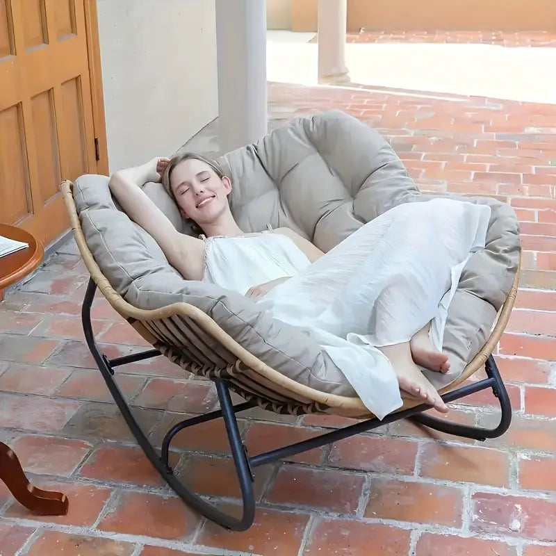 1pc Extra Thick 7.05LB Heavy-Duty Outdoor Cushion with Removable Cover - All-Weather & Polypropylene Filled Lounge Chair Pad